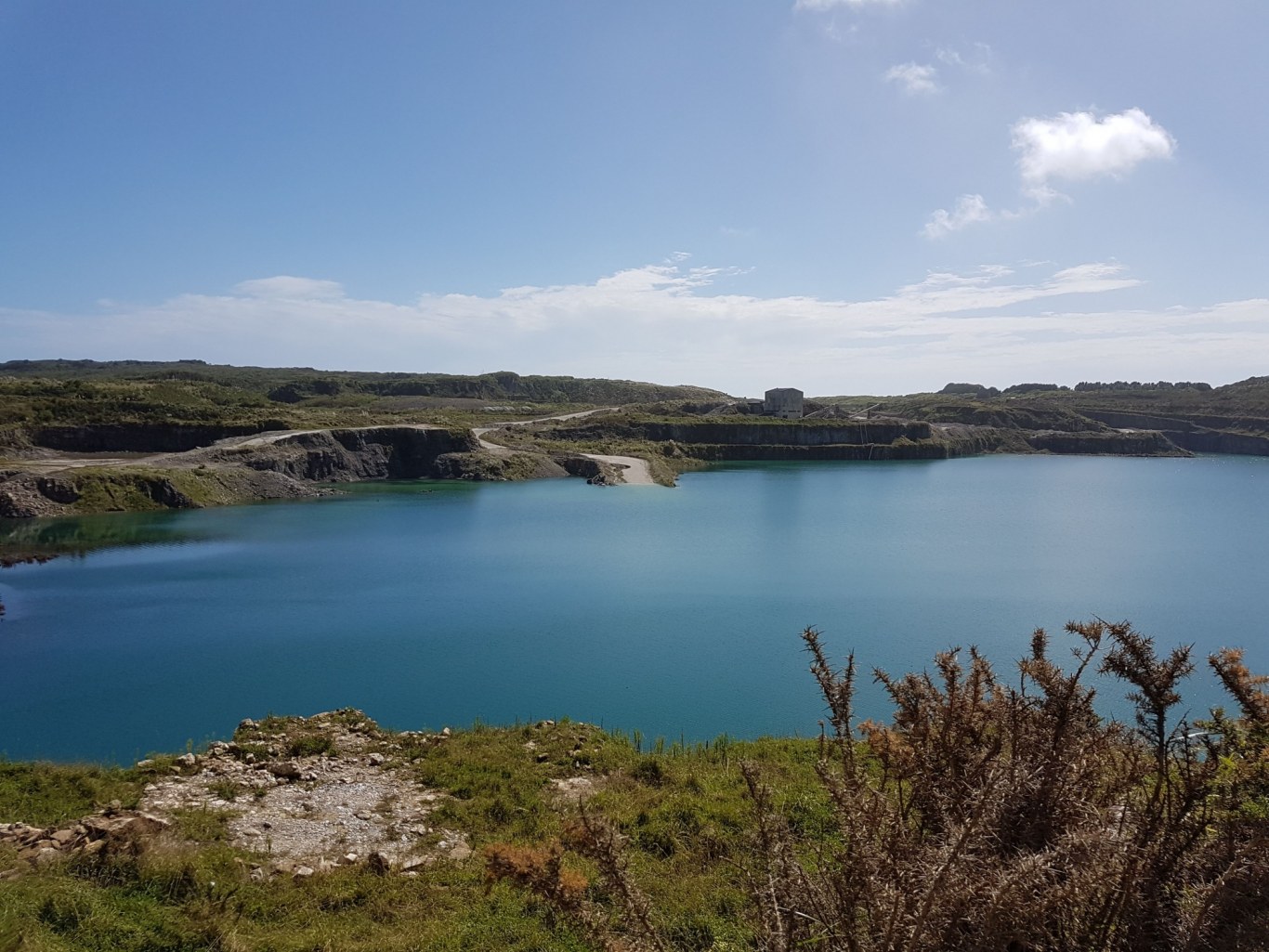 Cliff overlooking lake