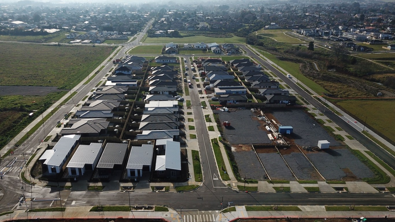 Aerial shot of subdivision