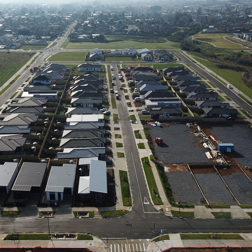 Aerial shot of subdivision