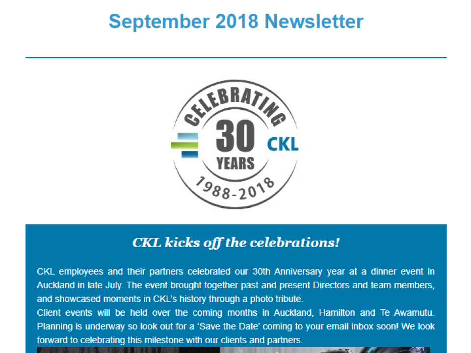 September 2018 Newsletter