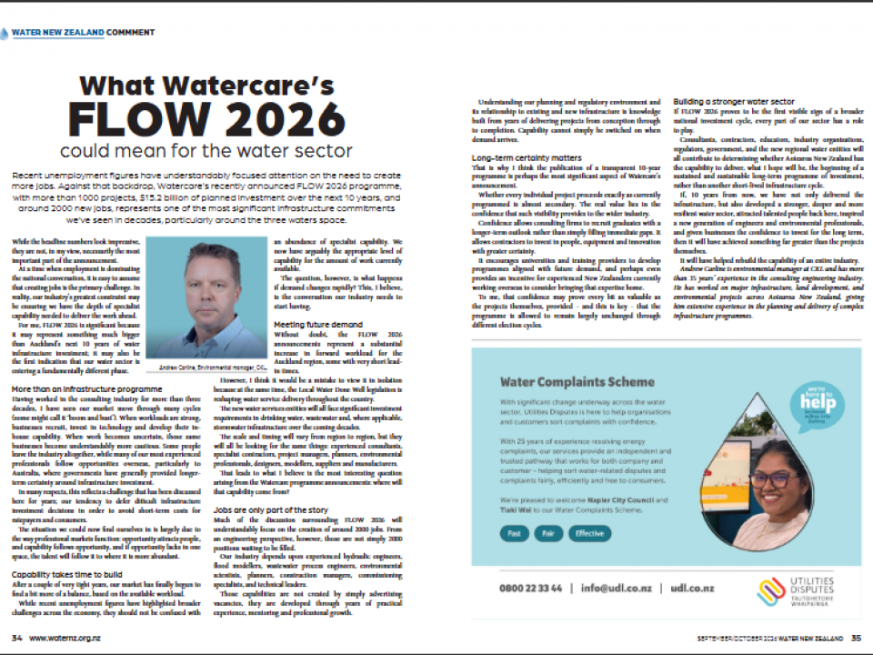 Building the capability to deliver New Zealand’s next wave of water infrastructure